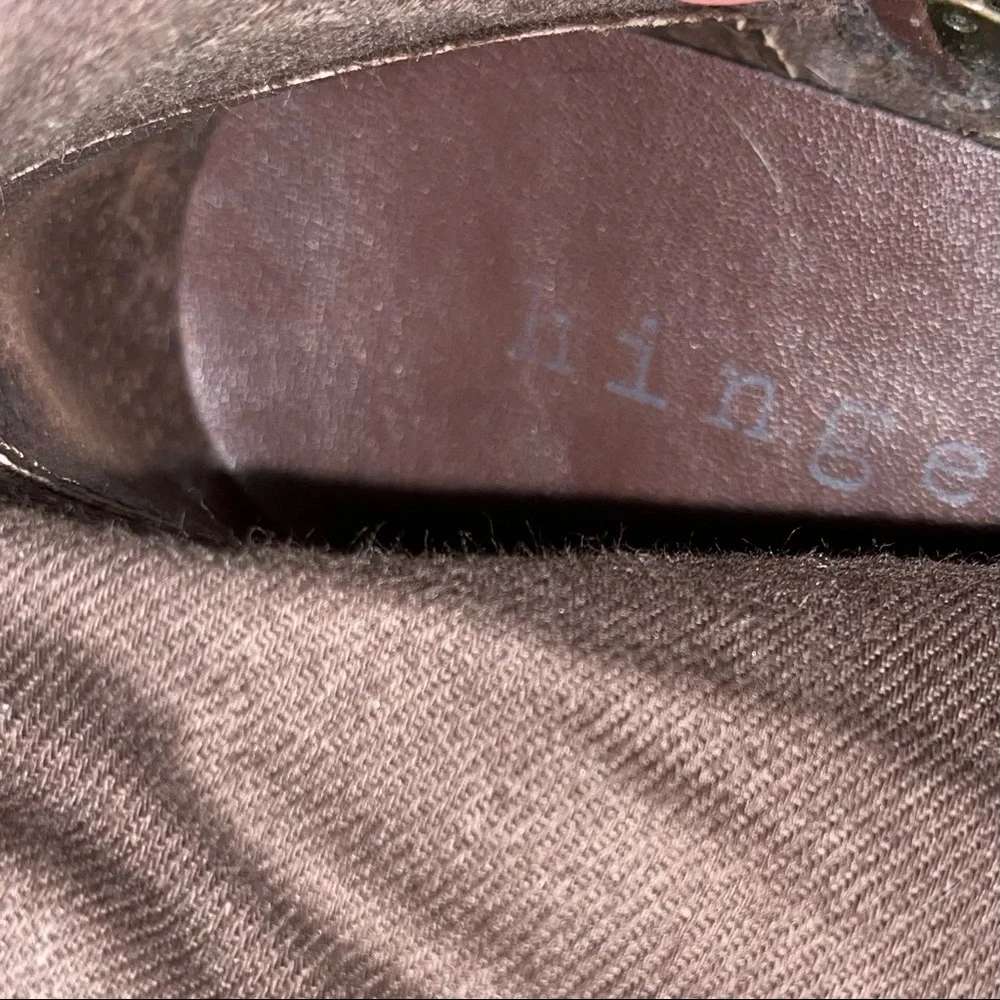 Hinge Brown Tall Distressed Leather Devin Riding Boots size 5.5